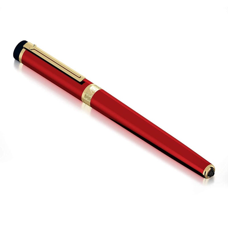 Dryden Designs Fountain Pen - Medium and Fine Nibs | Includes 24 Ink Cartridges and Ink Refill Converter | Calligraphy Pen, Consistent Writing, Smooth Look - Royal Red - Image 4